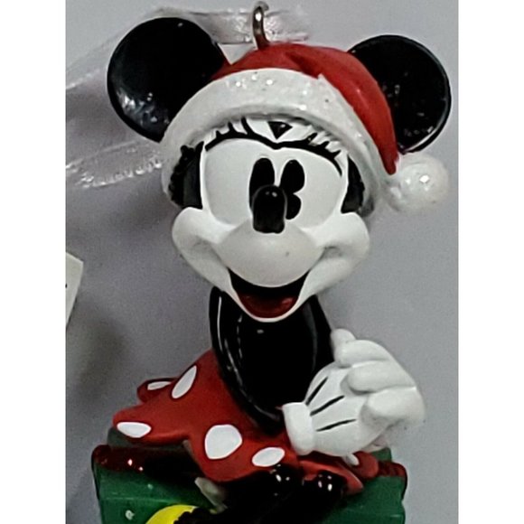Disney Hallmark Minnie Mouse Christmas Tree Ornament holiday gift Santa hat - Picture 2 of 8